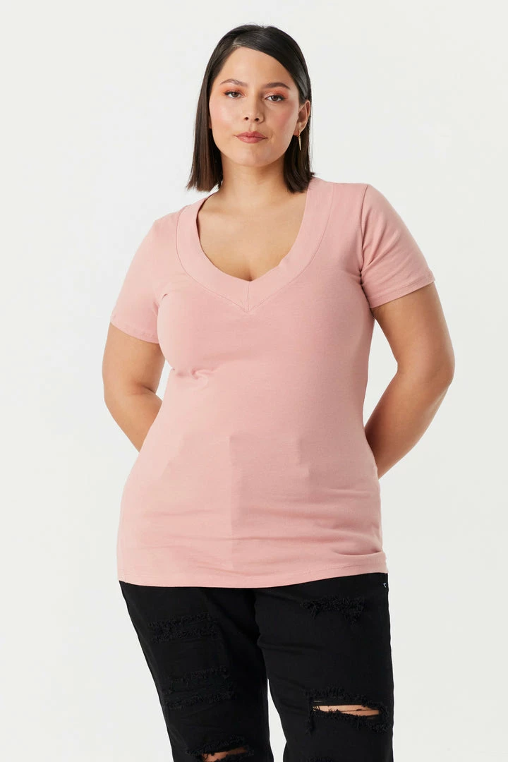 Stitches Ladies Plus Size V-Neck T-Shirt Tops 16 Stitches Ladies Plus Size V-Neck T-Shirt Tops