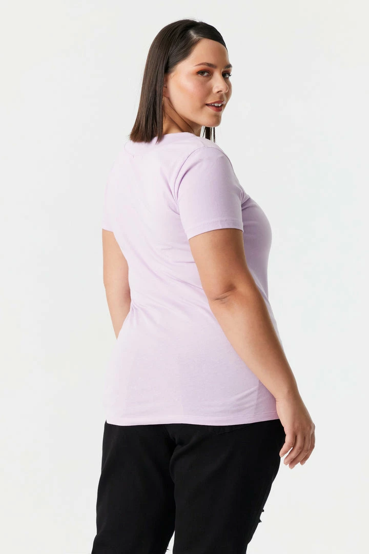 Stitches Ladies Plus Size V-Neck T-Shirt Tops 20 Stitches Ladies Plus Size V-Neck T-Shirt Tops