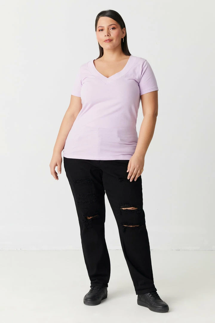 Stitches Ladies Plus Size V-Neck T-Shirt Tops 21 Stitches Ladies Plus Size V-Neck T-Shirt Tops