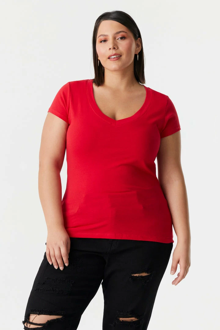 Stitches Ladies Plus Size V-Neck T-Shirt Tops 22 Stitches Ladies Plus Size V-Neck T-Shirt Tops