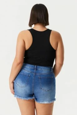 Stitches Ladies Tops Plus Size V-Neck Racerback Bodysuit 46 Stitches Ladies Tops Plus Size V-Neck Racerback Bodysuit