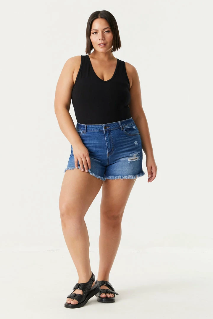 Stitches Ladies Tops Plus Size V-Neck Racerback Bodysuit 10 Stitches Ladies Tops Plus Size V-Neck Racerback Bodysuit