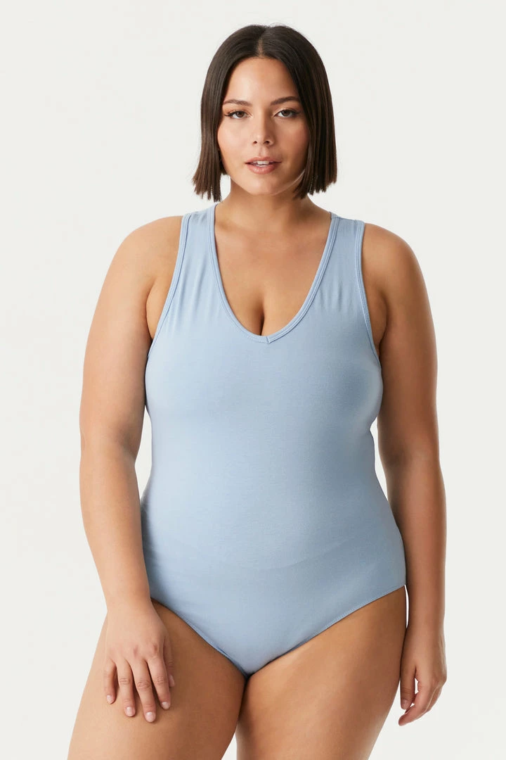 Stitches Ladies Tops Plus Size V-Neck Racerback Bodysuit 18 Stitches Ladies Tops Plus Size V-Neck Racerback Bodysuit