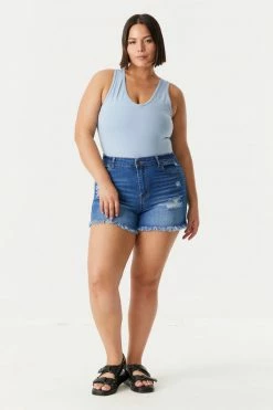 Stitches Ladies Tops Plus Size V-Neck Racerback Bodysuit 59 Stitches Ladies Tops Plus Size V-Neck Racerback Bodysuit