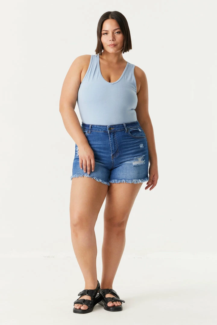 Stitches Ladies Tops Plus Size V-Neck Racerback Bodysuit 20 Stitches Ladies Tops Plus Size V-Neck Racerback Bodysuit