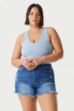 Stitches Ladies Tops Plus Size V-Neck Racerback Bodysuit 55 Stitches Ladies Tops Plus Size V-Neck Racerback Bodysuit