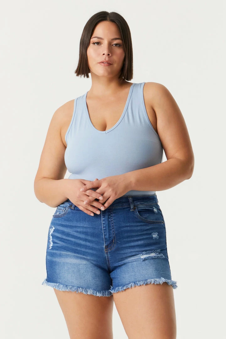 Stitches Ladies Tops Plus Size V-Neck Racerback Bodysuit 16 Stitches Ladies Tops Plus Size V-Neck Racerback Bodysuit