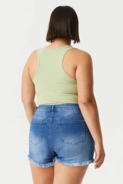 Stitches Ladies Tops Plus Size V-Neck Racerback Bodysuit