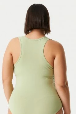 Stitches Ladies Tops Plus Size V-Neck Racerback Bodysuit 43 Stitches Ladies Tops Plus Size V-Neck Racerback Bodysuit