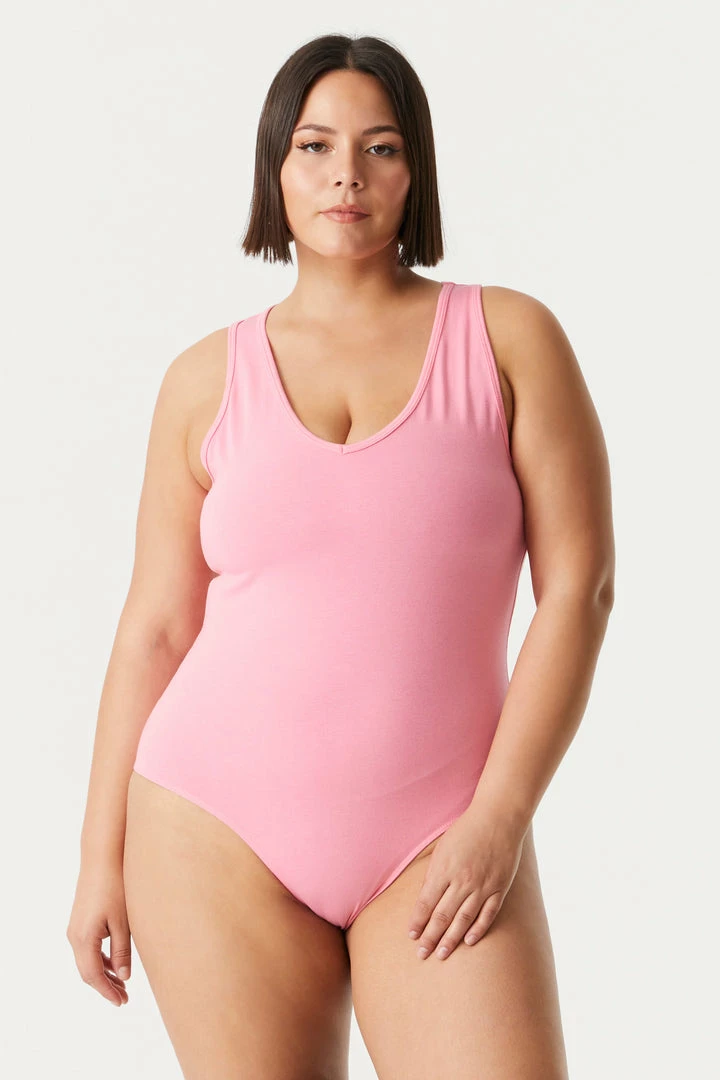 Stitches Ladies Tops Plus Size V-Neck Racerback Bodysuit 28 Stitches Ladies Tops Plus Size V-Neck Racerback Bodysuit