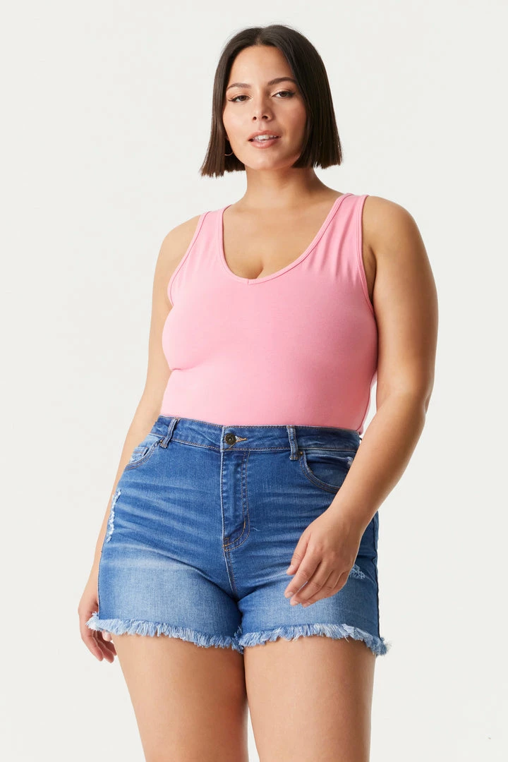 Stitches Ladies Tops Plus Size V-Neck Racerback Bodysuit 26 Stitches Ladies Tops Plus Size V-Neck Racerback Bodysuit