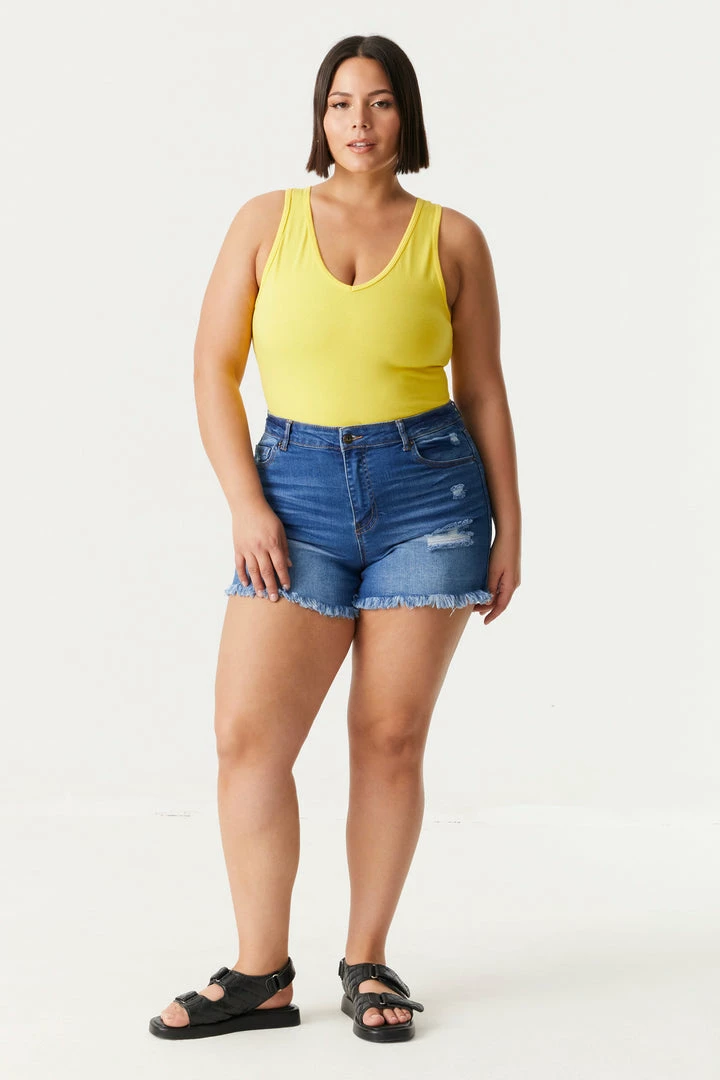 Stitches Ladies Tops Plus Size V-Neck Racerback Bodysuit 35 Stitches Ladies Tops Plus Size V-Neck Racerback Bodysuit