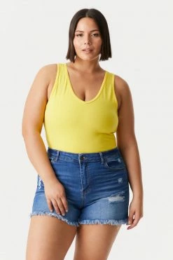 Stitches Ladies Tops Plus Size V-Neck Racerback Bodysuit 70 Stitches Ladies Tops Plus Size V-Neck Racerback Bodysuit